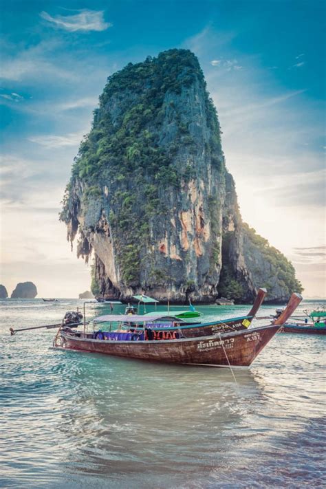 Thailand Rock Formation In Ocean Travel Off Path