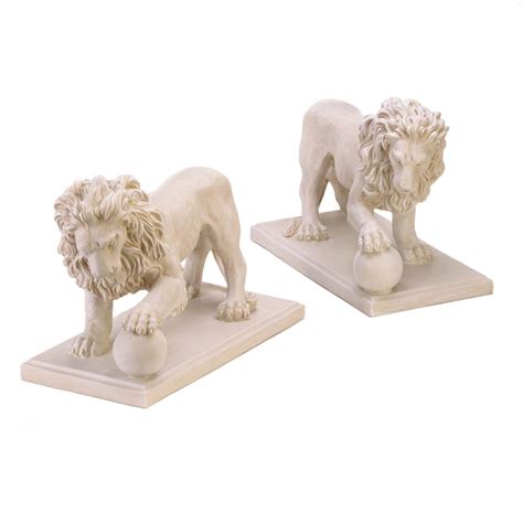 Regal Lion Garden Statue Set