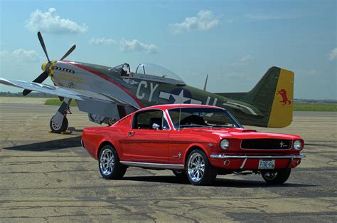 1965 Mustang Fastback And P51 Mustang Photograph By Tim Mccullough