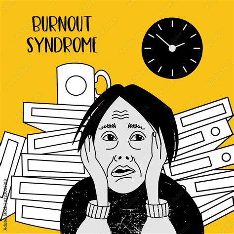 Mental Health Burnout Syndrome Mental Disorder Vector Illustration