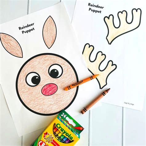 Printable Reindeer Paper Bag Puppet Free Template Simply Full Of