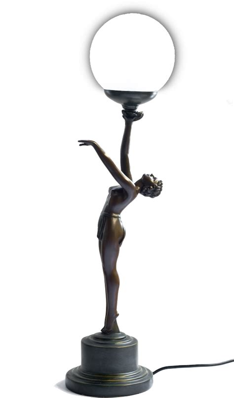 Art Deco Bronze Lighting Nora Standing Nude Lady Lamp Ebay