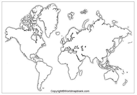 Printable Blank World Map Outline World Map Blank Pdf