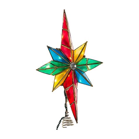 Kurt Adler 10 Light Multicolored Capiz Bethlehem Star With Gem
