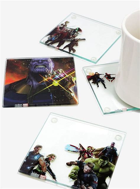 Marvel Avengers Infinity War Stacking Glass Coaster Set Glass