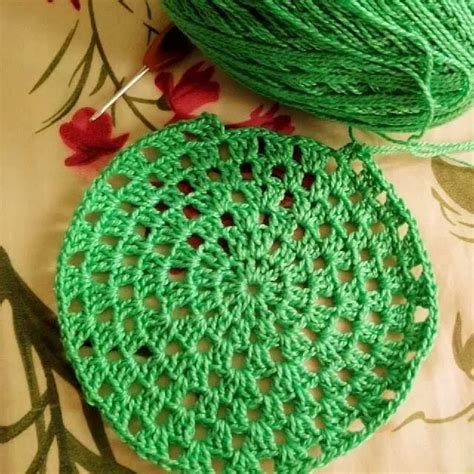 Tecendo Artes Em Crochet Sousplat Verde Com Receitinha E Gráfico