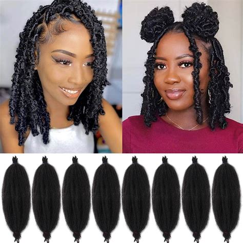 Buy Zrq Black Springy Afro Twist Hair For Butterfly Locs 12 Inch Pre