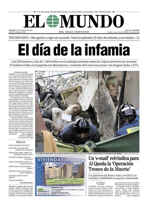 La patrullera de la guardia civil que se el 20 de marzo de 2003 estados unidos, tras los atentados del 11s de 2001, inicia la invasión de irak acusando a saddam husseim de tener armas de. Así vio el mundo el 11-M - Libertad Digital