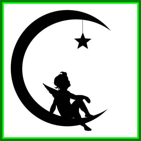 Astonishing Black And White Cartoon Character Crescent Moon And Star