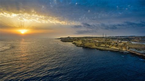 Desktop Wallpaper Malta Harbor Bay Sunset Hd Image Picture