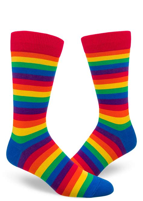 Rainbow Stripe Mens Socks Modsocks Novelty Socks