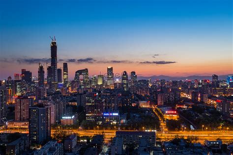 Beijing City Scenery China World Trade Center Cbd Night View Photo