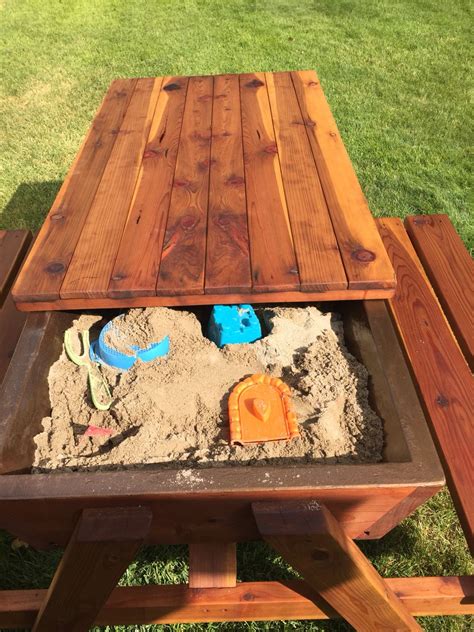 Picnic Table With Built In Sand Box For The Kids Sandbox