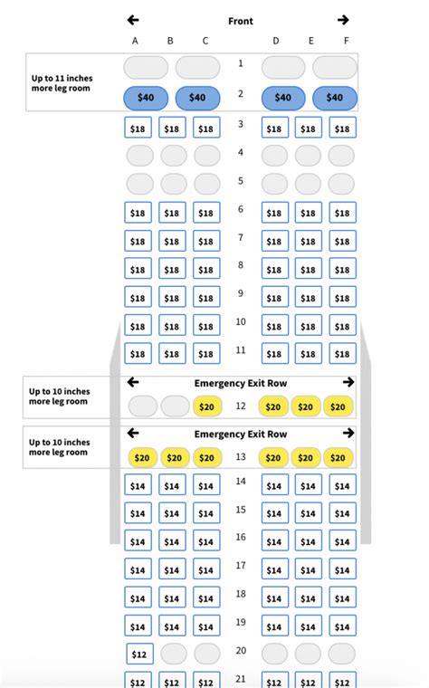 Spirit Flight Seating Chart