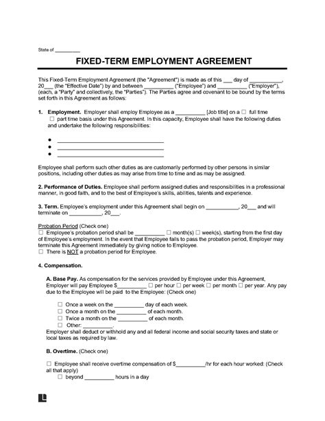 Free Employment Contract Templates Pdf And Word