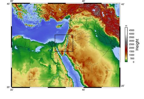 1 Topographic Map Of The Eastern Mediterranean M The Model Domain