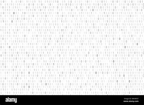Binary Code Background In White And Grey Vector Illustration Stock