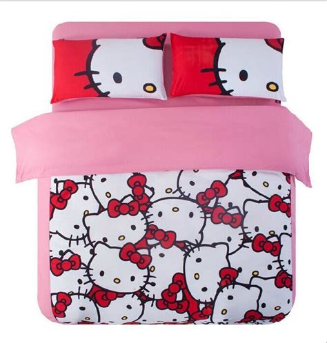 E bedding sets quantity : so cute hello kitty printed bedding set girl's kids duvet ...
