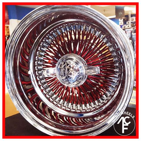 14x7 Wire Wheels Reverse 100 Spoke Straight Lace Chrome With Custom