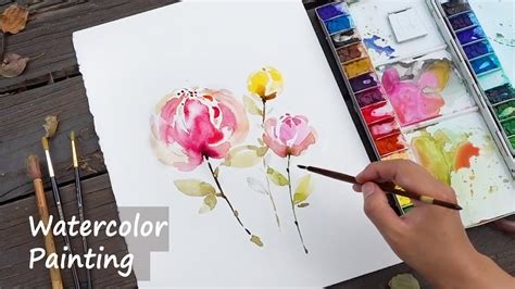 Lvl3 Watercolor Flower Painting Wet Into Wet 수채화 水彩畫 Youtube