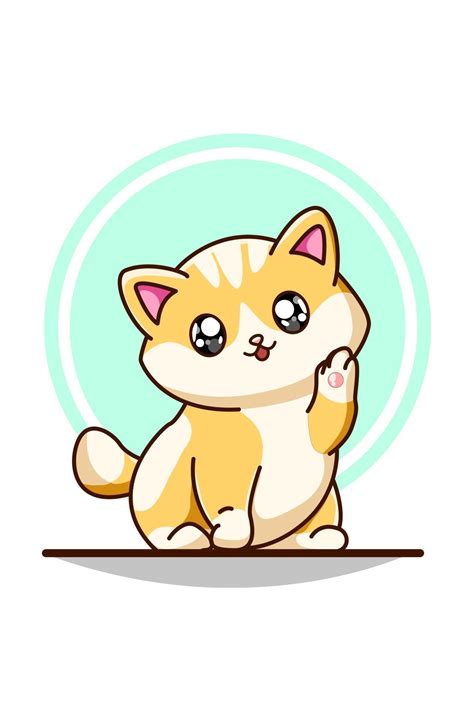 Cute Yellow White Baby Cat Illustration 2161709 Vector Art At Vecteezy
