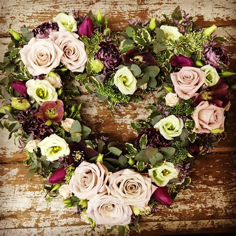 Maybe you would like to learn more about one of these? Heart funeral tribute in pretty blush and plum flowers ...