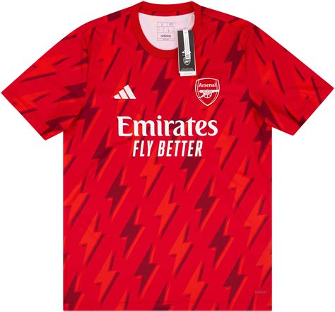 2023 24 Arsenal Adidas Pre Match Training Shirt New