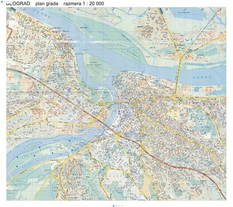 Подробная карта Белграда Detailed Map Of Belgrade