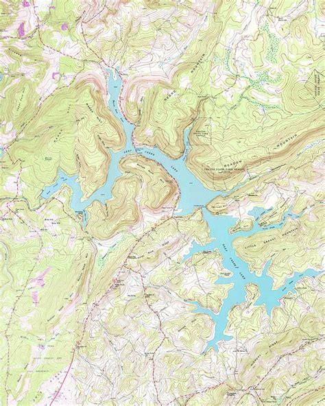 Deep Creek Lake Maryland Topographic Map Etsy Deep Creek Lake