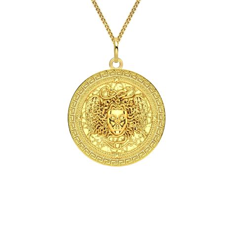 Gold Medusa Pendant 14k 18k Solid Gold Medusa Necklace Etsy