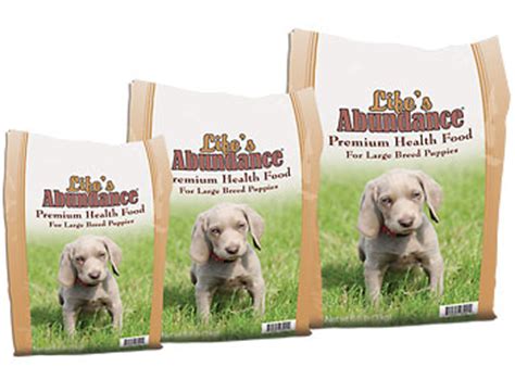 Life's abundance dog and puppy food contains only quality and wholesome ingredients formulated to provide 100% complete nutrition in accordance with aafco feeding protocols. Large Breed Puppy Food