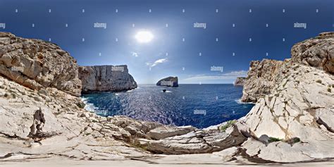 360° view of capo caccia cliff alamy