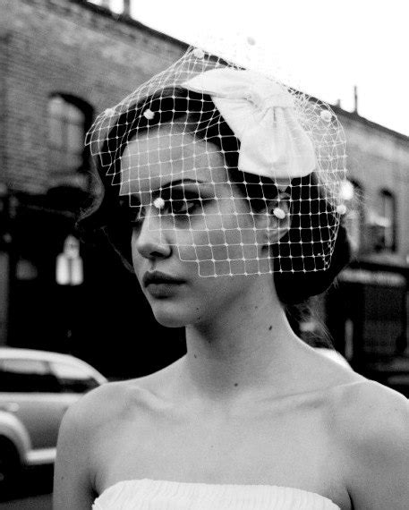 Weddings1950s Bow Headdress With Detachable Birdcage Veil With Dots