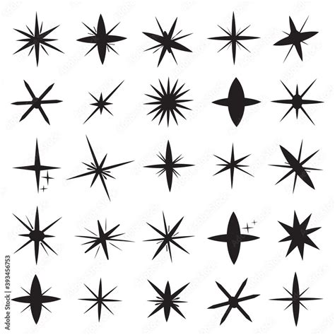 Twinkling Star Set Isolated On White Background Stock Vector Adobe Stock