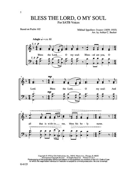 Bless The Lord O My Soul Satb By Ivanov Jw Pepper Sheet Music