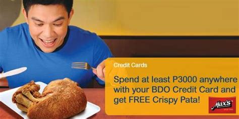 The money doesn't come from your bank account. Manila Life: Get a FREE CRISPY PATA with BDO Credit Cards