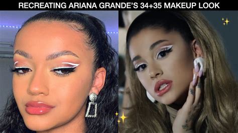Recreating Ariana Grandes 34 35 Makeup Look Graphic Eyeliner Youtube