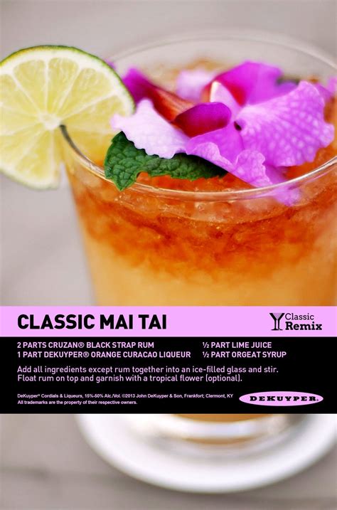 The Classic Mai Tai One Of The Best Summer Drinks Of All Time Mixed