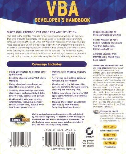 Free Ebook Vba Developers Handbook 2nd Edition King Of Excel