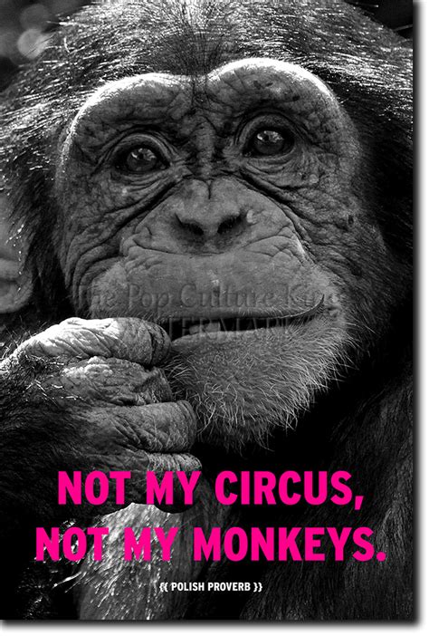 Not My Circus Not My Monkeys Quote Poster Photo Print Art T Polish