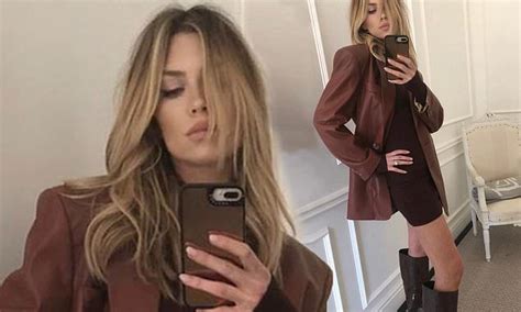 Abbey Clancy Shows Off Her Slender Legs In A Thigh Skimming Minidress