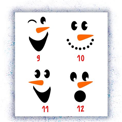 Snowman Face Decal Winter Crafts Silly Snowman Decals Etsy