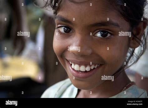 Young Smiling Girl Delhi India Stock Photo Alamy