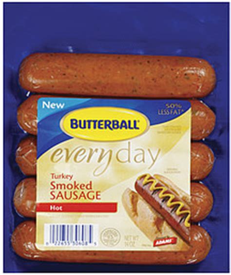 Quantity needed for amount of people serving. Butterball Turkey Smoked Sausage Everyday Hot 5 Ct 14.0 Oz Nutrition Information | ShopWell