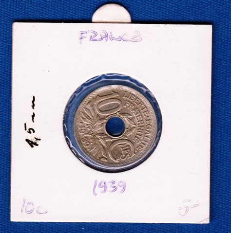 10 Centimes 1939 France Coin Nickel Bronze LibertÉ·egalitÉ
