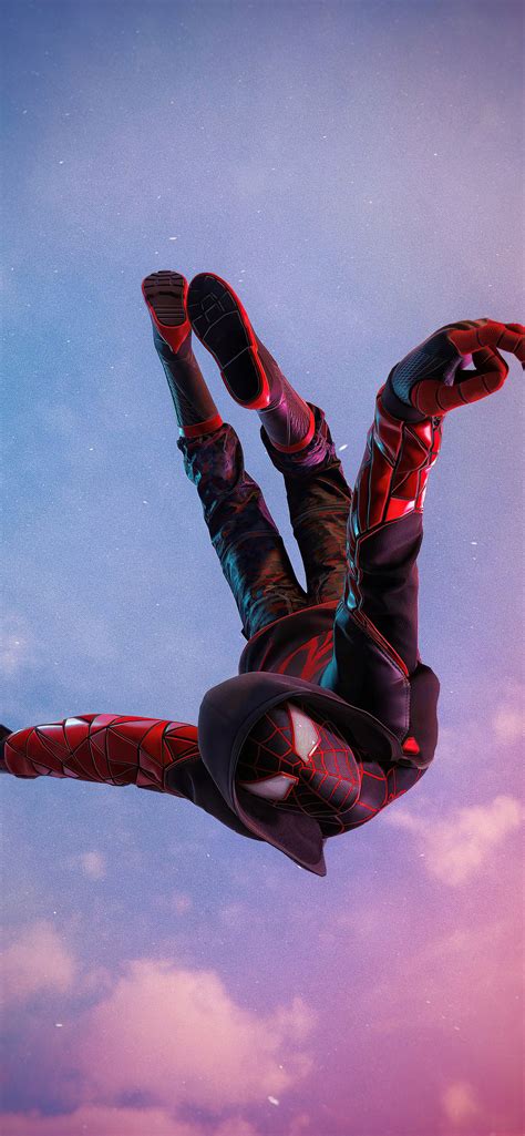 1242x2688 Miles Morales Ps5 Spiderman Jump 4k Iphone Xs Max Hd 4k