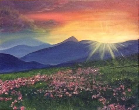 My newest oil #painting titled colorful memories features a a sunrise over a colorful mountain this is a simple and easy acrylic painting for beginners on mini canvas. Mountain Sunrise Painting at PaintingValley.com | Explore ...