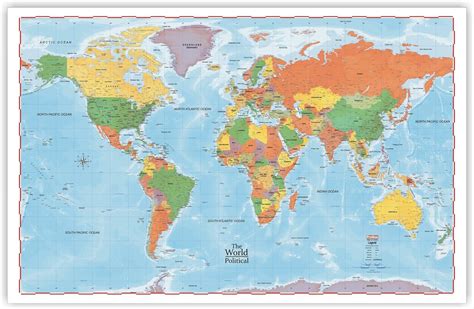 36 X 48 World Map Map Of World