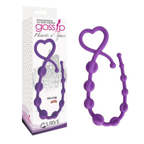 Curve Novelties Gossip Hearts N Spurs Silicone Violet 10 Anal Beads