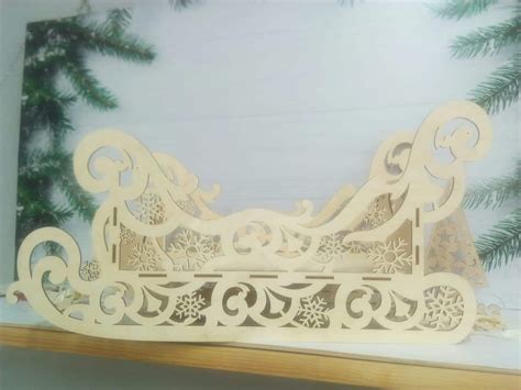 Scroll Saw Santa Sleigh Pattern 4mm Three Sizes Laser Cut Cdr File Free